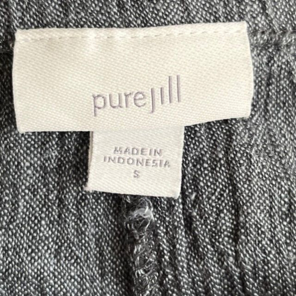 J. Jill Pure Jill Gray Crinkle Linen Stretch Loose Ankle Pants Size Small - Picture 6 of 6